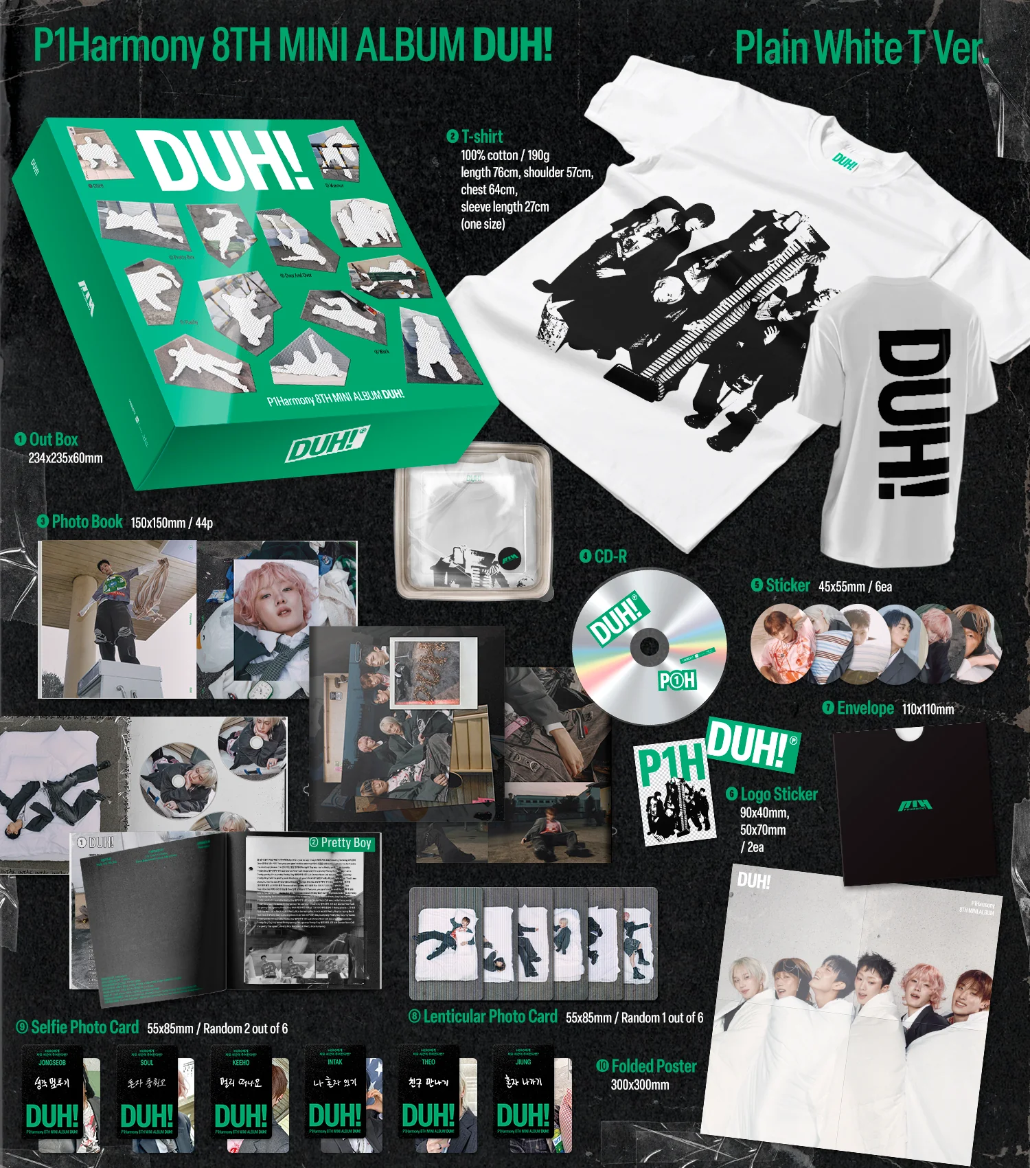 P1HARMONY - DUH! (Plain White T ver.) – Image 2